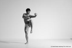 Underwear Martial art Man Asian Moving poses Average Short Black Dynamic poses Academic